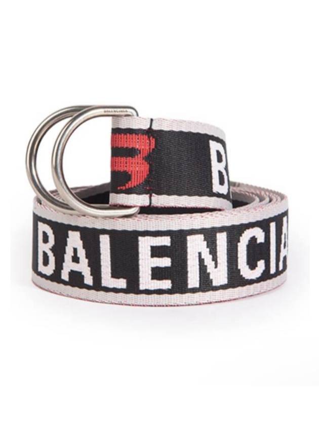 OS Men s Embroidered D Ring De Belt Gray Red - BALENCIAGA - BALAAN 1