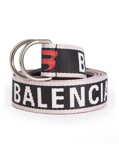 OS Men s Embroidered D Ring De Belt Gray Red - BALENCIAGA - BALAAN 1