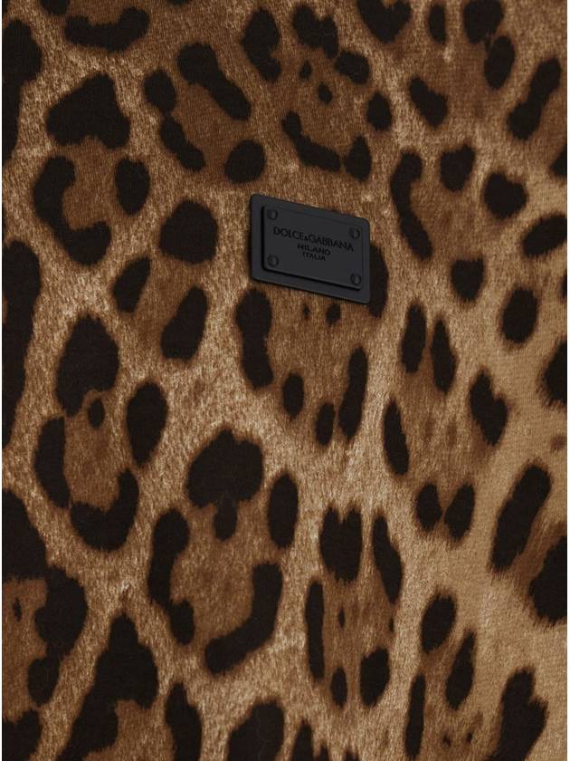 Brown T-Shirt With All-Over Leopard Motif In Cotton Man - DOLCE&GABBANA - BALAAN 3