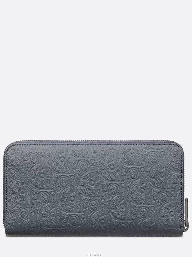 Zipper Long Wallet Deep Gray Dior Gravity Leather - DIOR - BALAAN 5