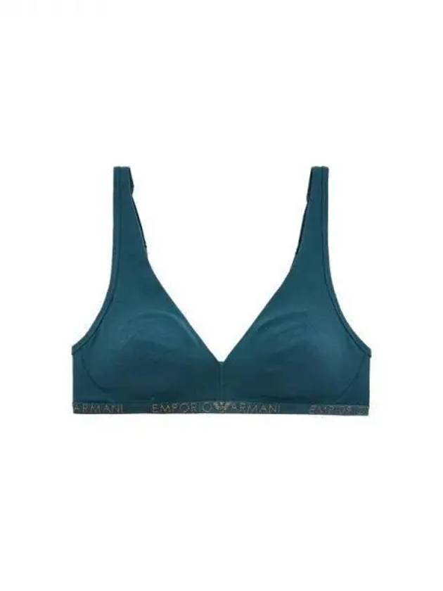 UNDERWEAR Women s Glitter Logo Padded Bralette Bra Blue Green 271825 - EMPORIO ARMANI - BALAAN 1