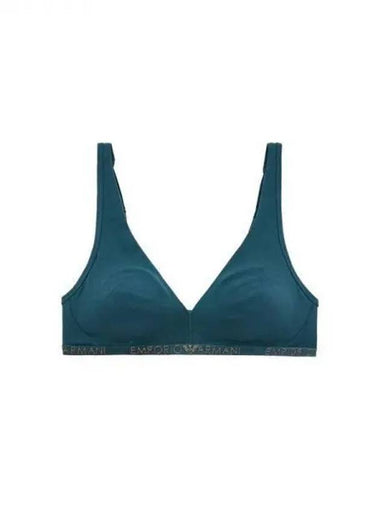 UNDERWEAR Women s Glitter Logo Padded Bralette Bra Blue Green 271825 - EMPORIO ARMANI - BALAAN 1