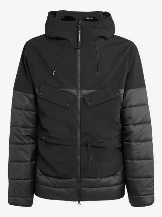 Shell R Blend Goggle Detail Hooded Jacket Black - CP COMPANY - BALAAN 2