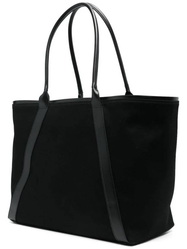 Rive Gauche Canvas Tote Bag Black - SAINT LAURENT - BALAAN 5