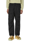 Loose Fit Cargo Cotton Canvas Straight Pants Black - STONE ISLAND - BALAAN 3