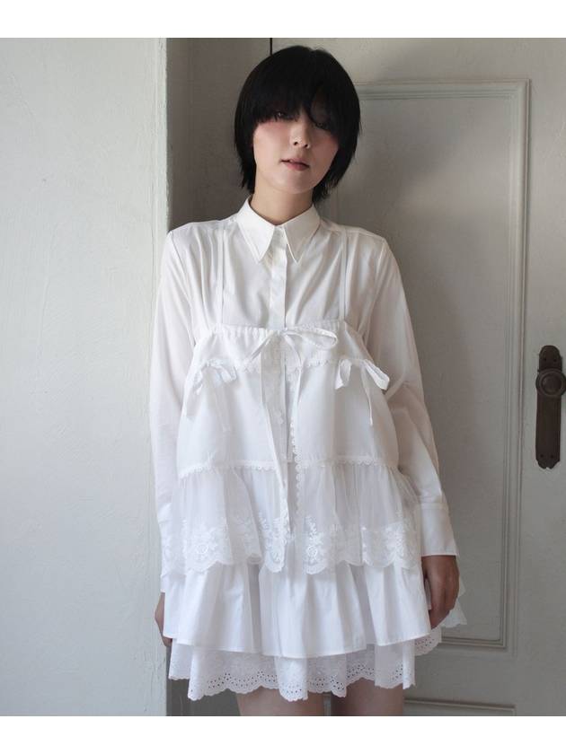 Ruffle Shirt Mini Dress WHITE Women s - RUBATI - BALAAN 7