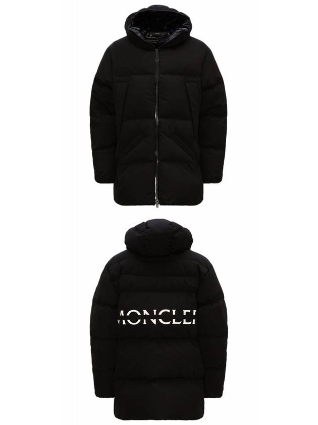 1C00027 57843 999 WASHIBA Back Logo Hooded Down Jumper Black Men's Jacket TR - MONCLER - BALAAN 4