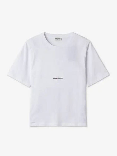 Rive Gauche Short Sleeve T-Shirt White - SAINT LAURENT - BALAAN 2