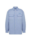 Overshirt Cotton Jacket Blue - DIOR - BALAAN 1