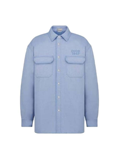 Overshirt Cotton Jacket Blue - DIOR - BALAAN 1