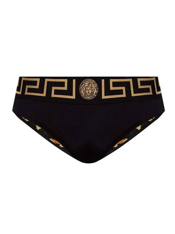 Greca Medusa Logo Band Baroque Swim Briefs Black - VERSACE - BALAAN 1