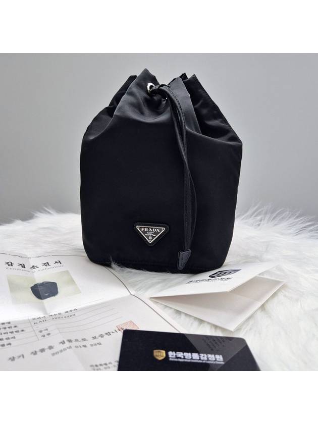 Triangle logo nylon bucket pouch bag black 1NA369 - PRADA - BALAAN 3