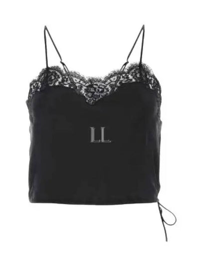 Silk Satin Lingerie Sleeveless Black - SAINT LAURENT - BALAAN 2