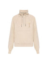 Heart Logo Half Zip-Up Sweatshirt Beige - AMI - BALAAN 1