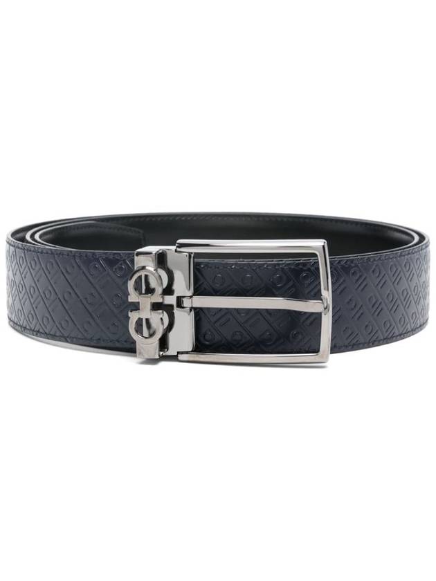 Salvatore Ferragamo Double Gancini Logo-Debossed Leather Belt Accessories - SALVATORE FERRAGAMO - BALAAN 1