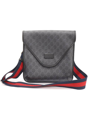 599521 GG Supreme Canvas WEB Stripe Messenger Cross Bag - GUCCI - BALAAN 1