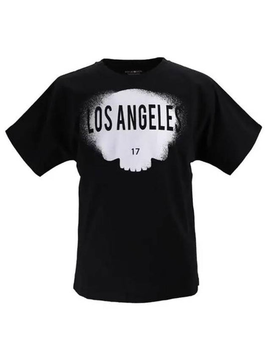 LOS ANGELES CITY Round Neck Short Sleeve Unisex TShirt Black R00244 E17 - HYDROGEN - BALAAN 1