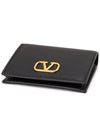 V Logo Compact Half Wallet Black - VALENTINO - BALAAN 4