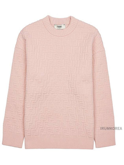 FF Logo Embossed Pullover Knit Top Pink - FENDI - BALAAN 2