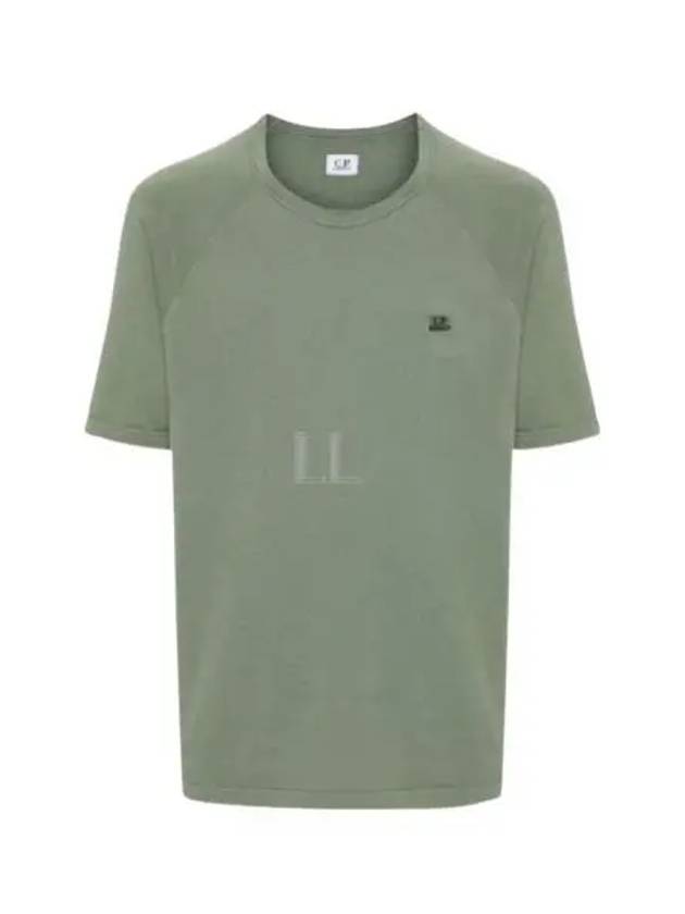 30/1 Sponge Fleece Short Sleeve Sweatshirt Green - CP COMPANY - BALAAN 2