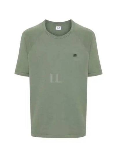 30/1 Sponge Fleece Short Sleeve Sweatshirt Green - CP COMPANY - BALAAN 2