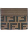 Logo Diamond Leather Card Wallet Brown - FENDI - BALAAN 4