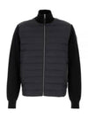 Padded Wool Cashmere Zip-Up Cardigan Black - MONCLER - BALAAN 2