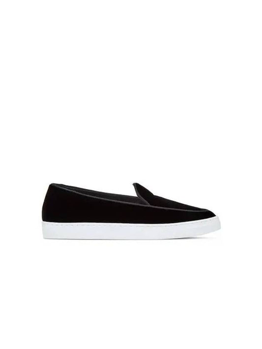 Women s Round Toe Velvet Slip Ons Black - GIORGIO ARMANI - BALAAN 1