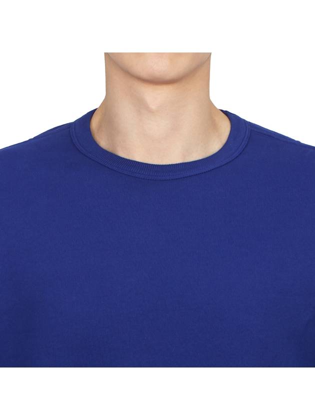 Brushed Cotton Fleece Garment Dyed Crewneck Sweatshirt Ultramarine Blue - STONE ISLAND - BALAAN 6