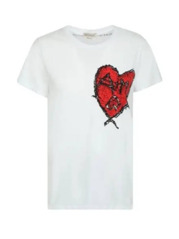 Heart Logo Print Short Sleeve T-Shirt White - ALEXANDER MCQUEEN - BALAAN 2