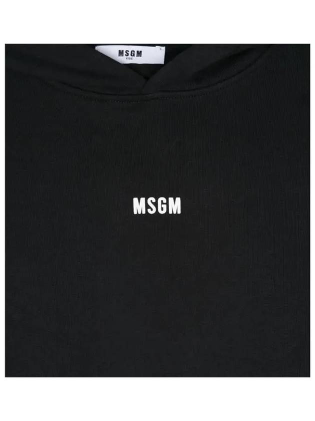 Kids Hooded Logo Black Hoodie - MSGM - BALAAN 3