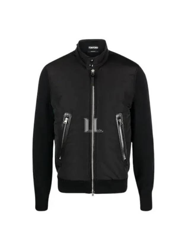 Men's Nylon Zip-Up Jacket Black - TOM FORD - BALAAN 2