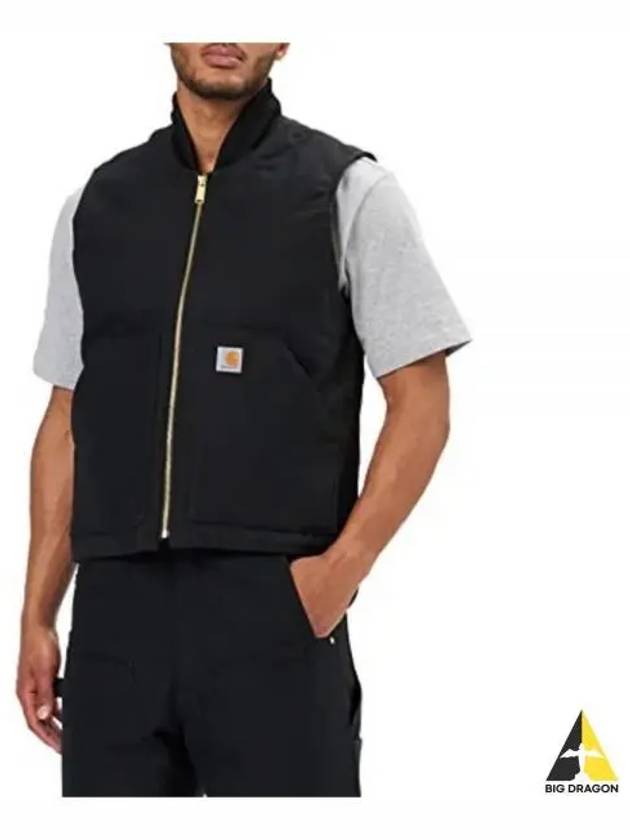 Relaxed Fit Firm Duck Insulated Rib Collar Vest 106676 BLK - CARHARTT - BALAAN 1