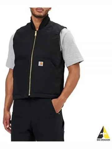 Relaxed Fit Firm Duck Insulated Rib Collar Vest 106676 BLK - CARHARTT - BALAAN 1