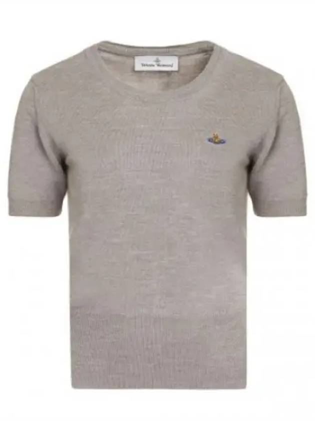 ORB Logo Short Sleeve Knit Top Grey - VIVIENNE WESTWOOD - BALAAN 2