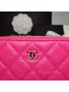 Classic mini pouch small caviar card wallet pink gold zipper A82365 - CHANEL - BALAAN 3