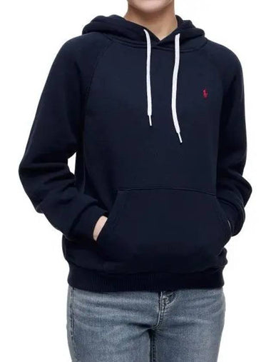 W Fleece Pullover Hoodie Navy - POLO RALPH LAUREN - BALAAN 1