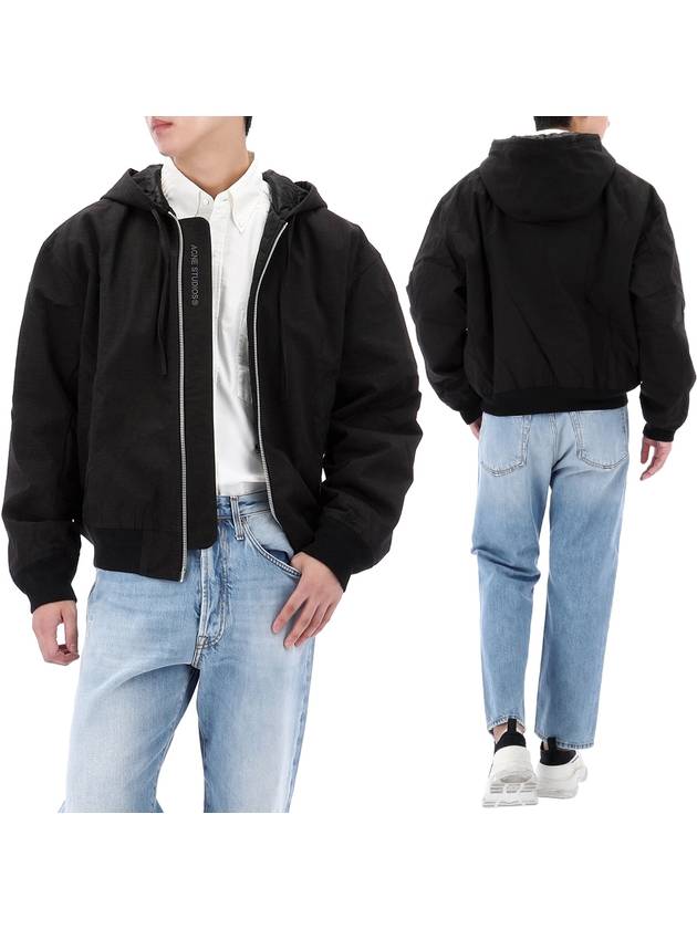 Cotton Hooded Jacket Black - ACNE STUDIOS - BALAAN 2