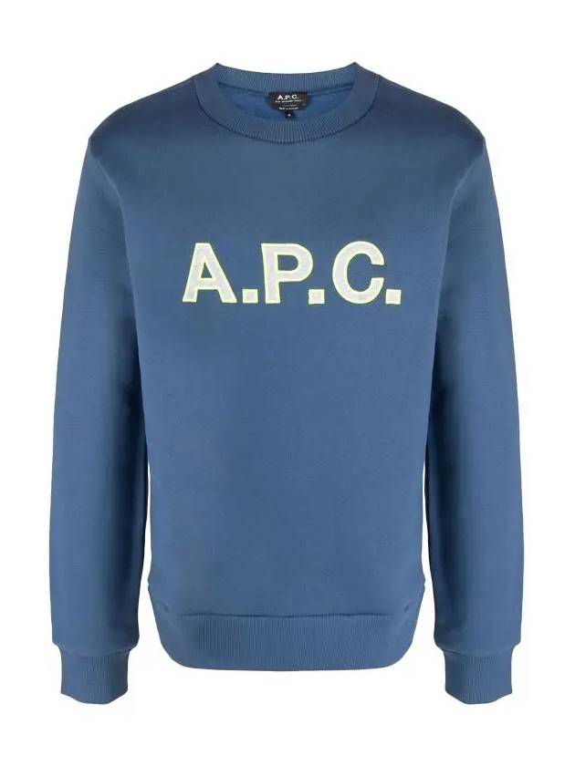 Hugues Logo Sweatshirt Navy Blue - A.P.C. - BALAAN 2