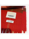 Classic Check Cashmere Scarf Red - BURBERRY - BALAAN.