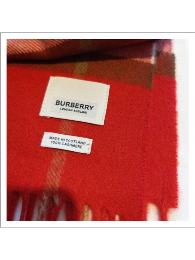 Classic Check Cashmere Scarf Red - BURBERRY - BALAAN 7