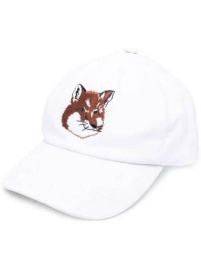 Large Fox Head Embroidered 6P Ball Cap White - MAISON KITSUNE - BALAAN 2