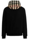 Check Hood Cotton Hoodie Black - BURBERRY - BALAAN 4