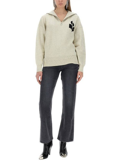 Azra logo half zip up knit - ISABEL MARANT - BALAAN 2