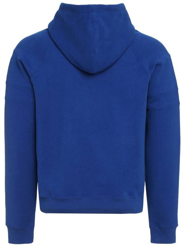 Embroidered Logo Hoodie Blue - SAINT LAURENT - BALAAN 3