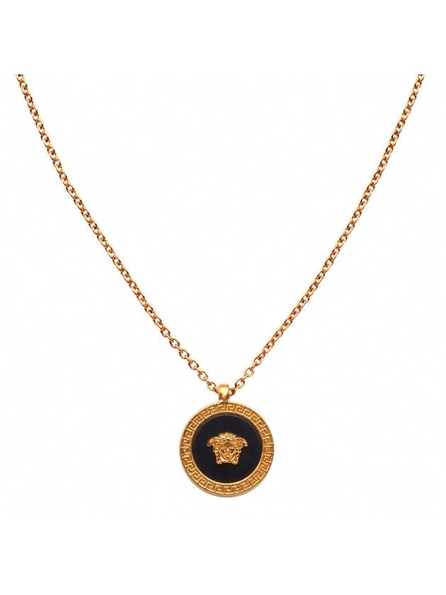 Enamel Medusa Necklace Black Gold - VERSACE - BALAAN 1