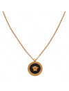 Enamel Medusa Necklace Black Gold - VERSACE - BALAAN 1