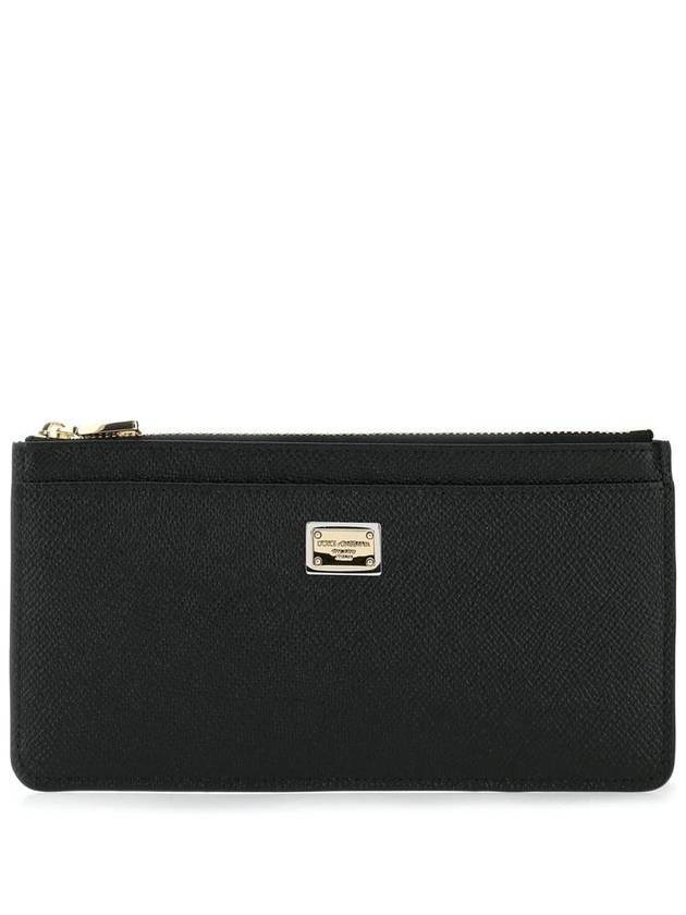 Logo Patch Zipper Long Wallet Black - DOLCE&GABBANA - BALAAN 2