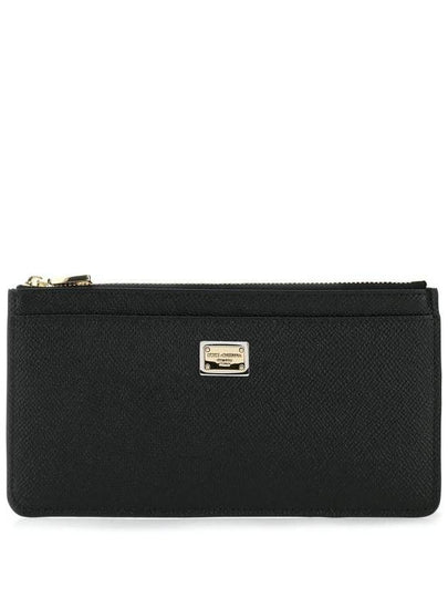 Logo Patch Zipper Long Wallet Black - DOLCE&GABBANA - BALAAN 2