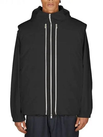 Layered hooded down jacket - JIL SANDER - BALAAN 1